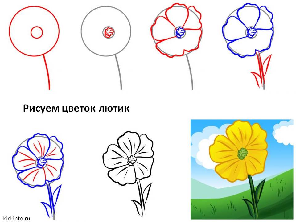 Учимся рисовать цветы 1 класс