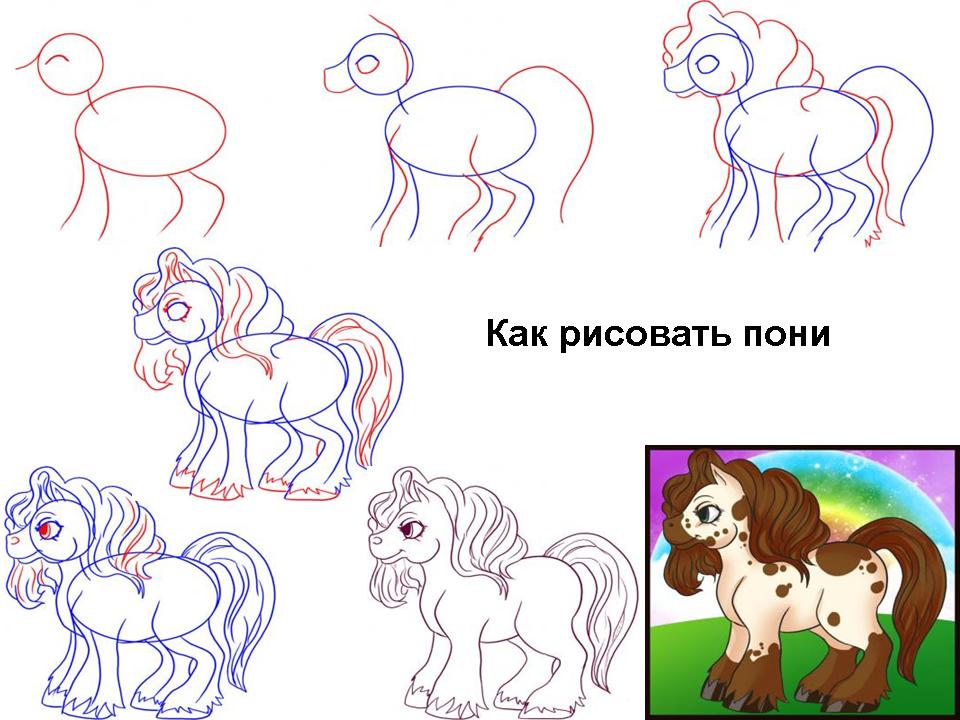 Как рисовать пони