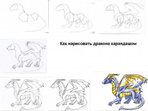 Как нарисовать дракона карандашом 