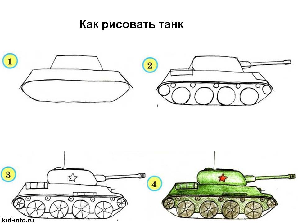 Как нарисовать простой танк
